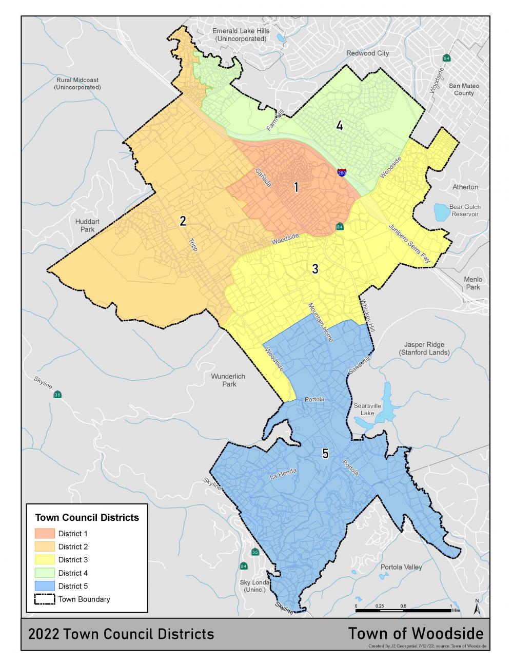 2022 Town Council Districts (PDF) Opens in new window